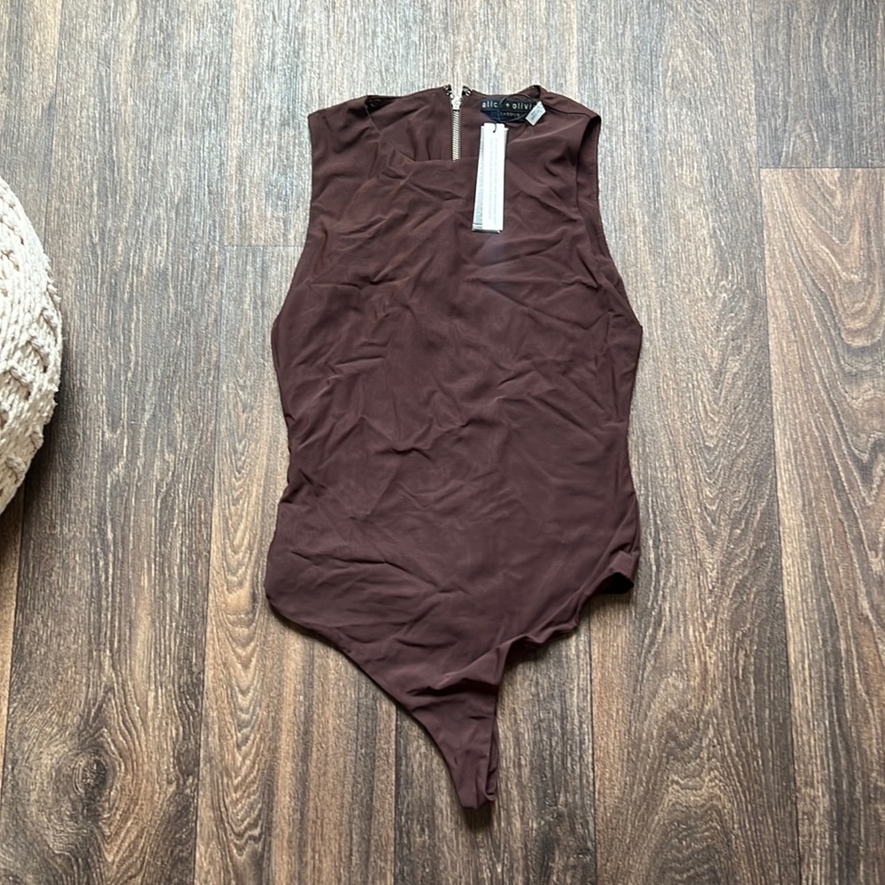 Alice & Olivia Chocolate Bodysuit